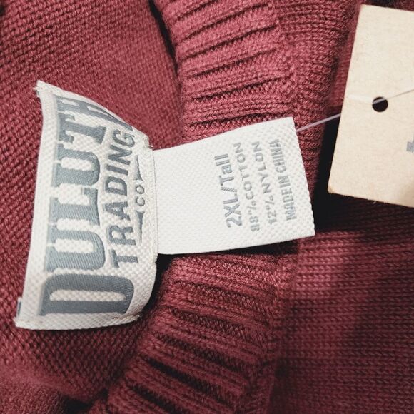 DULUTH Trading Co Men's 2XL Tall Strongarm Cotton Crew Sweater Maroon NWT - Picture 4 of 5